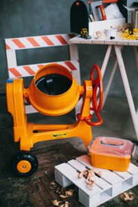 cement mixer at an equipment rental shop