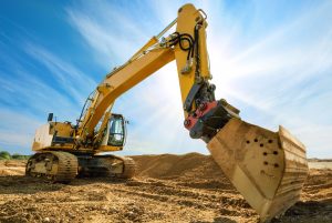 large excavator with large hydraulic system & bucket capacity